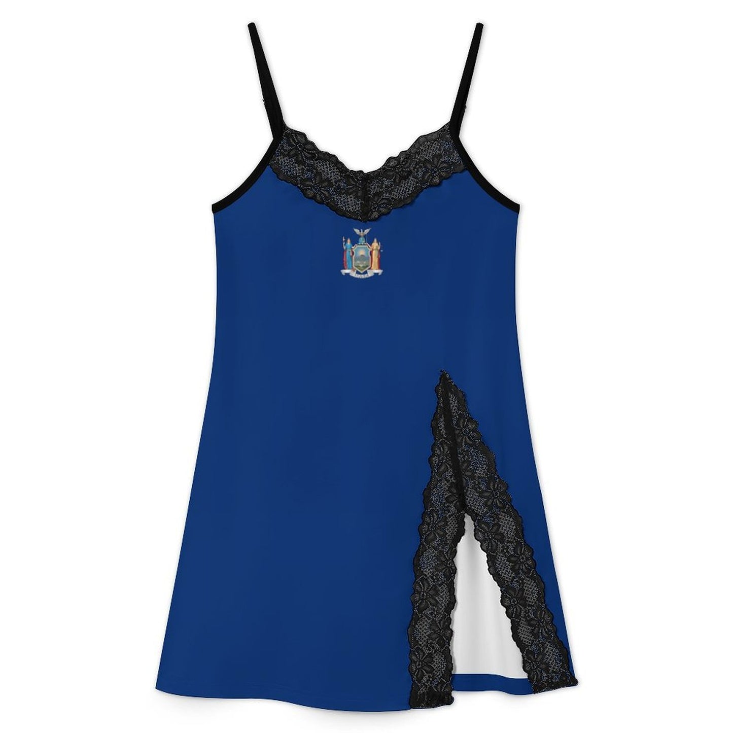 New York Flag Inspired Women's Lace Slit Cami Pajama Dress
