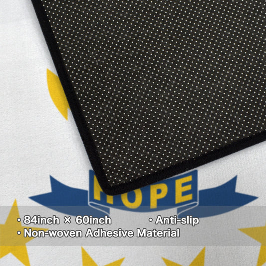 Rhode Island Flag Inspired 84x60 Inch Area Rug with Black Binding (Made in the USA)