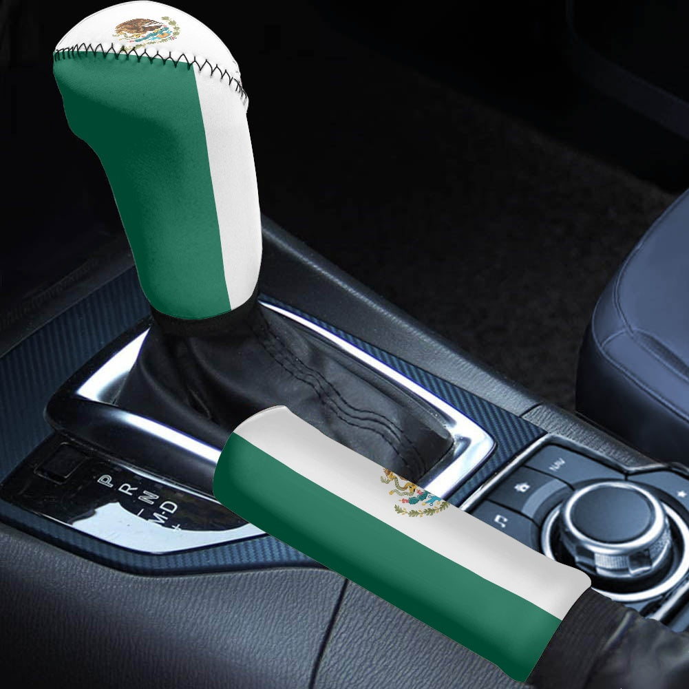 Mexico Flag Inspired Gear Lever Cover+Hand Brake Cover