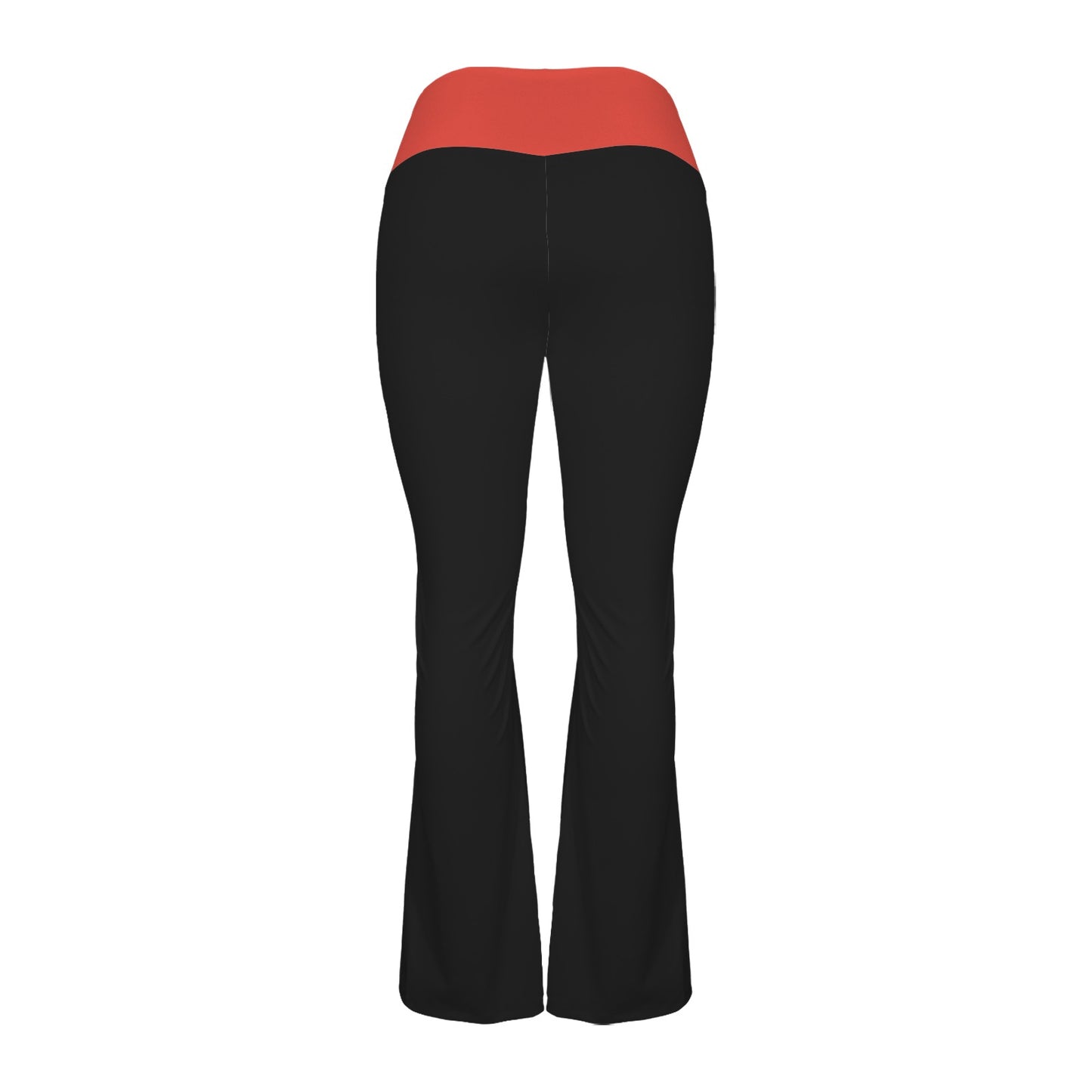 Thin Red Line Flag Inspired Women's V-Crossover High Waisted Flare Leggings