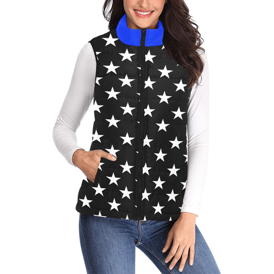 Thin Blue Line Flag Inspired Women's Padded Vest