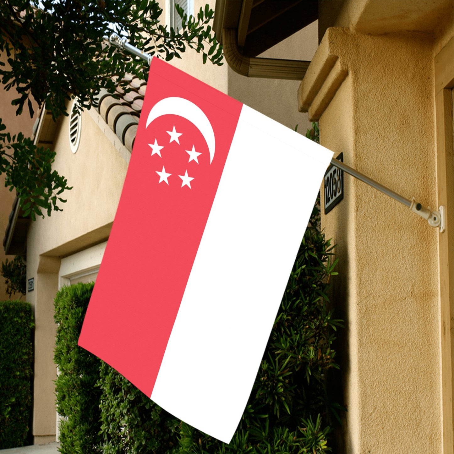 [Luv My Flag] Singapore flag displayed outside a house.