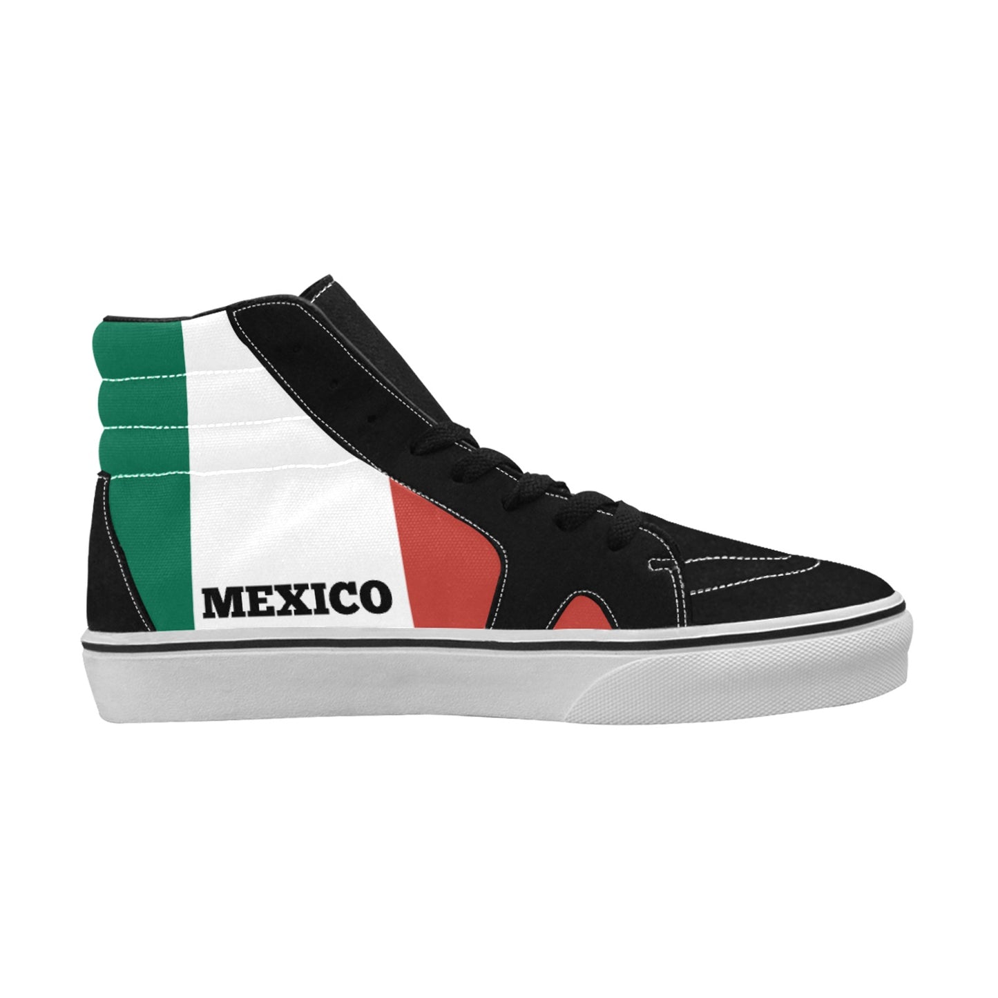 Mexico Flag Inspired Women's High Top Canvas Shoes