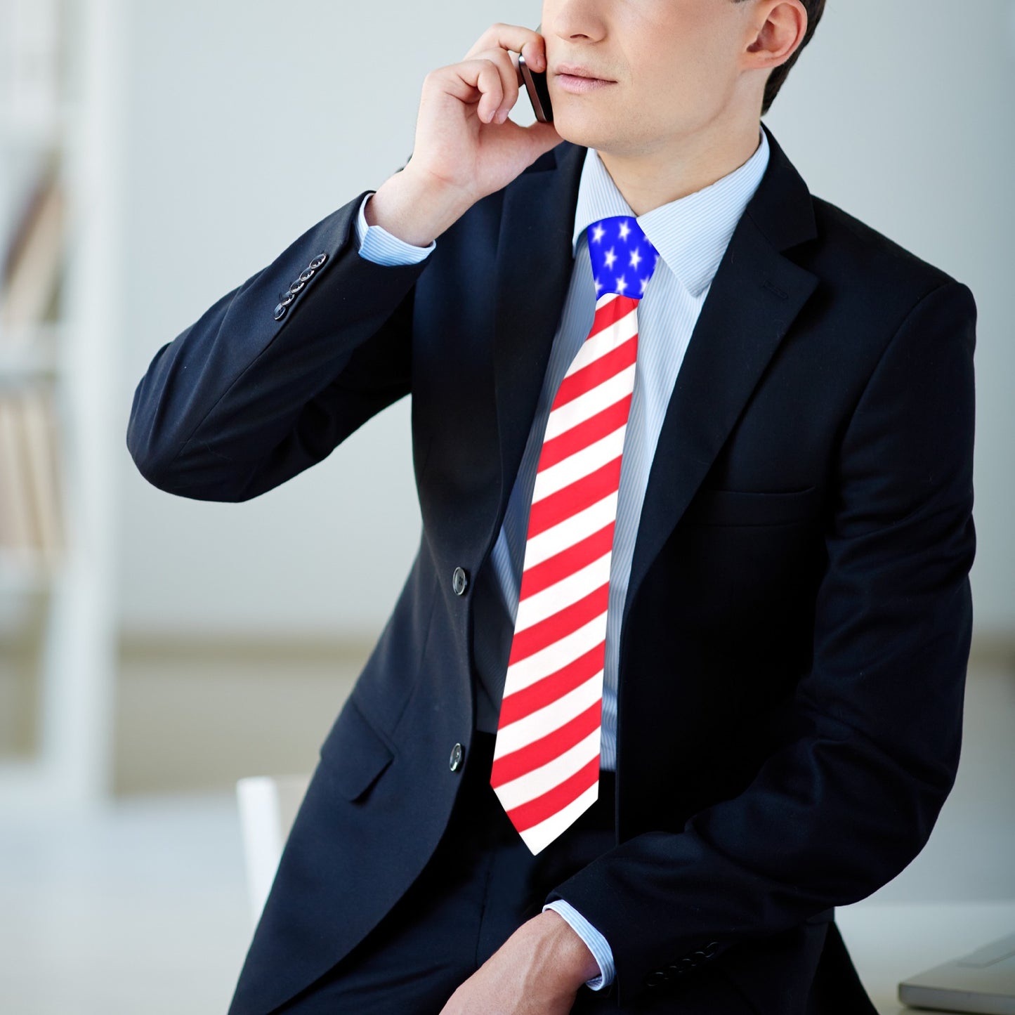 USA/American Flag Inspired Style-5 Classic Necktie (Two Sides)