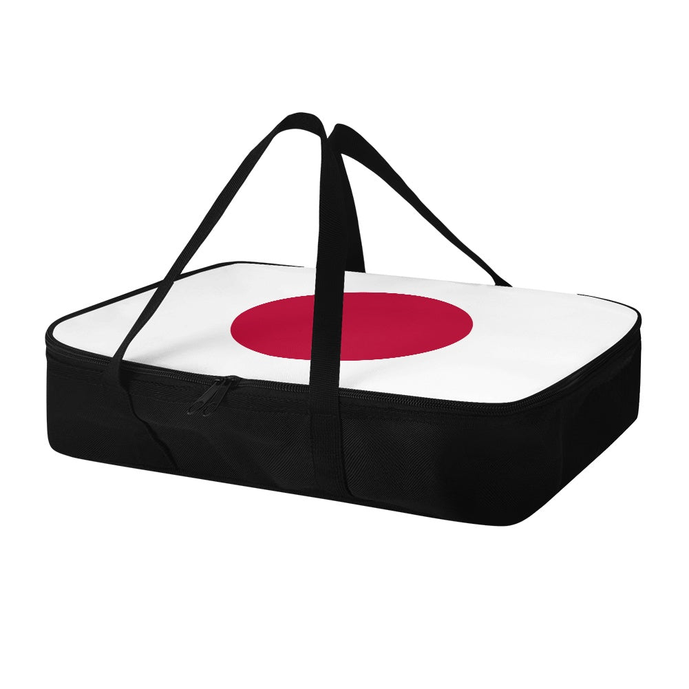 Black casserole carrier featuring [Brand] Japan flag design top.