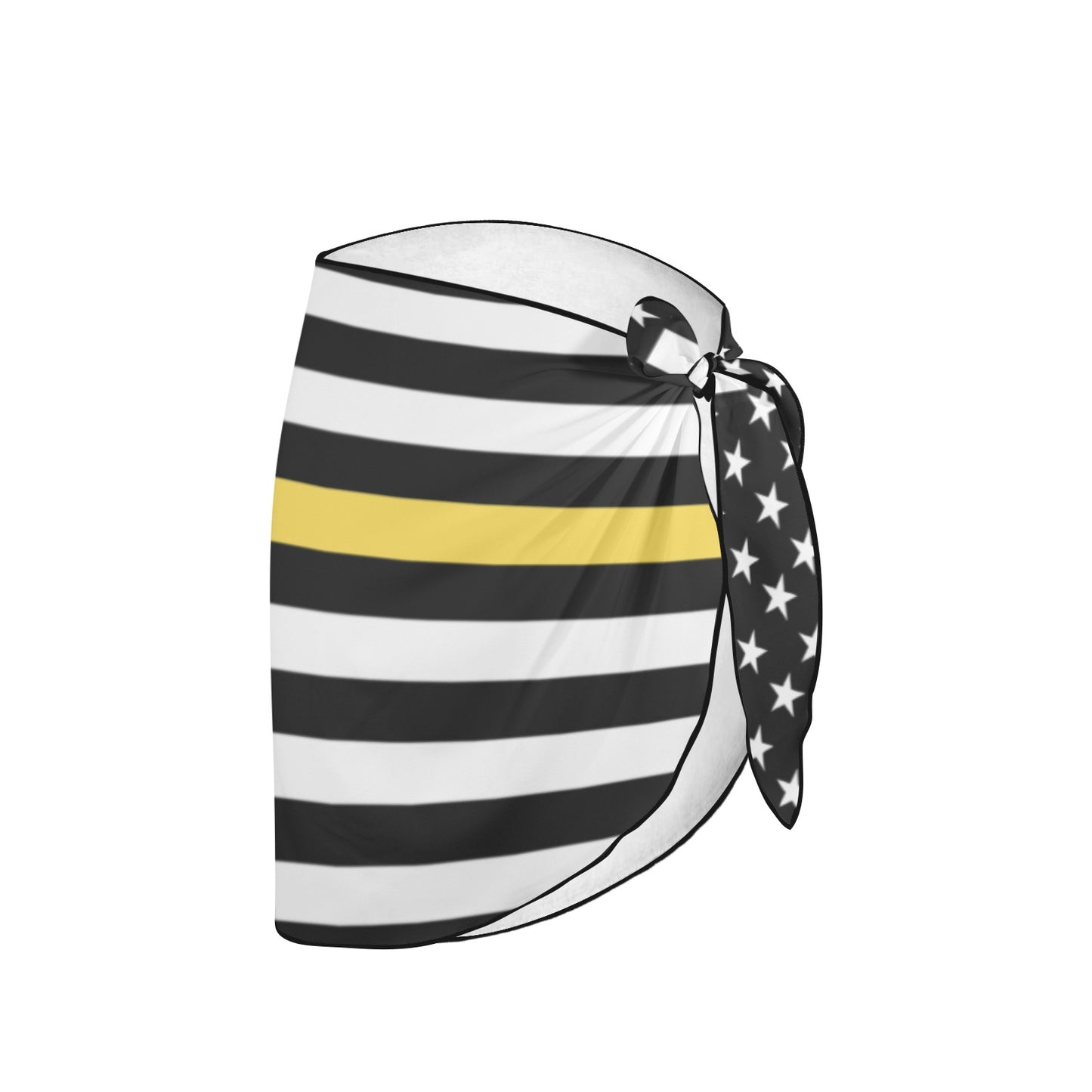 [Luv My Flag] striped sarong features black, white, yellow stripes.