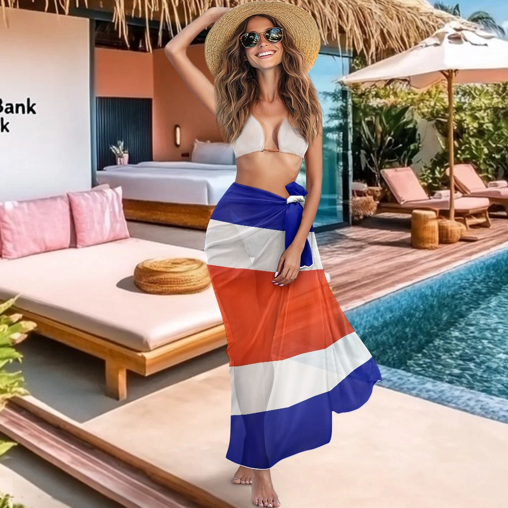 Costa Rica Flag Inspired Bikini Cover-Up