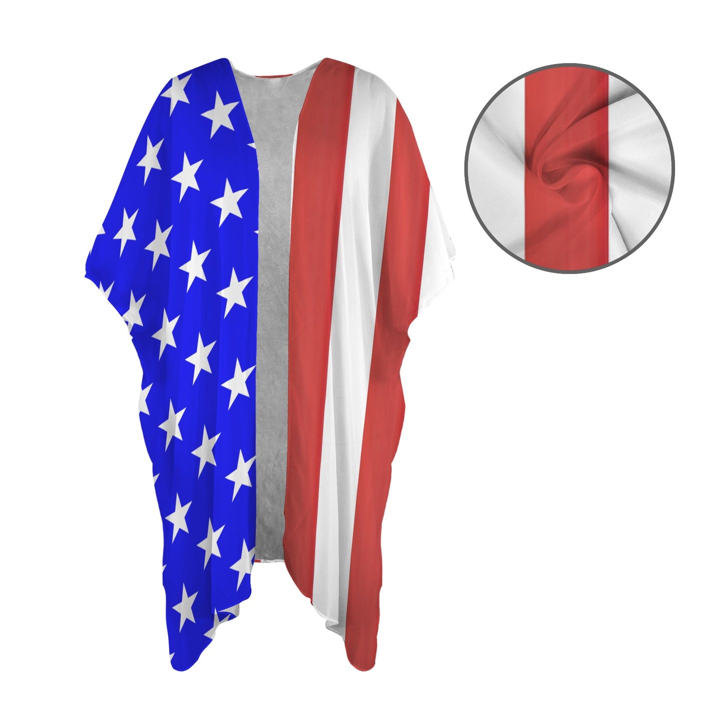 USA/American Flag Inspired Women's Long Cover Up