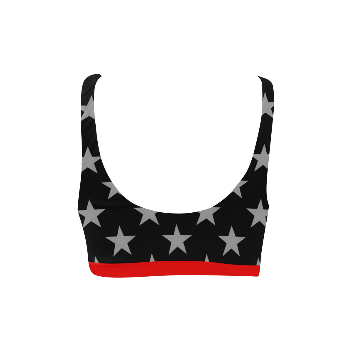 Thin Red Line Flag Inspired Sport Bikini Top