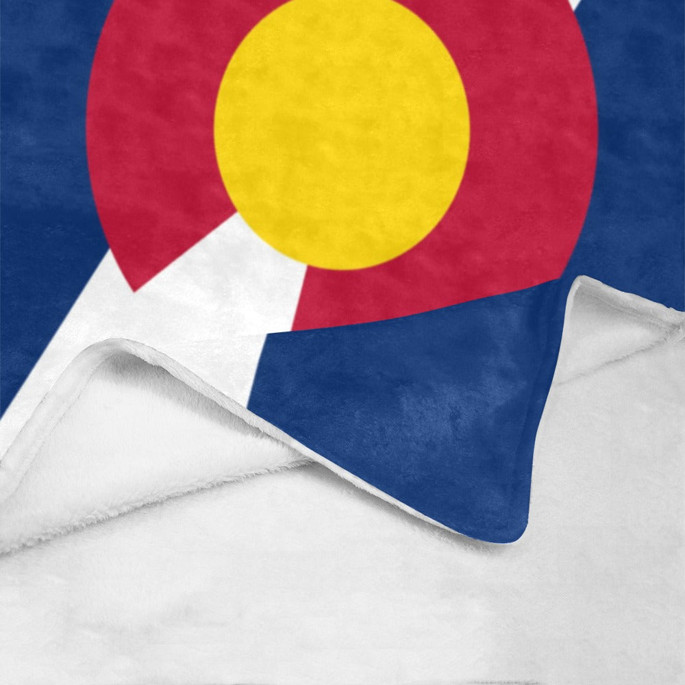 Soft fleece blanket featuring Colorado flag, by Luv My Flag.