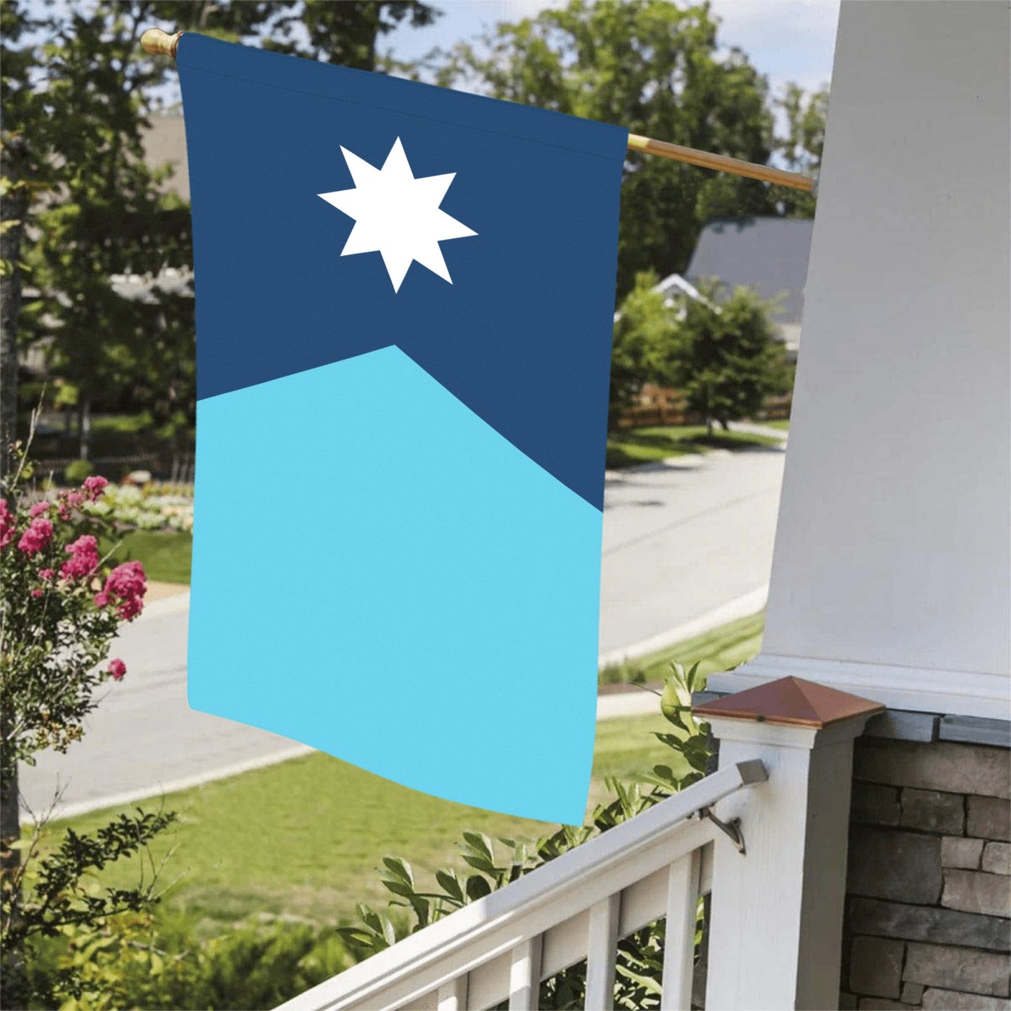 Hanging flag by Luv My Flag with star design.
