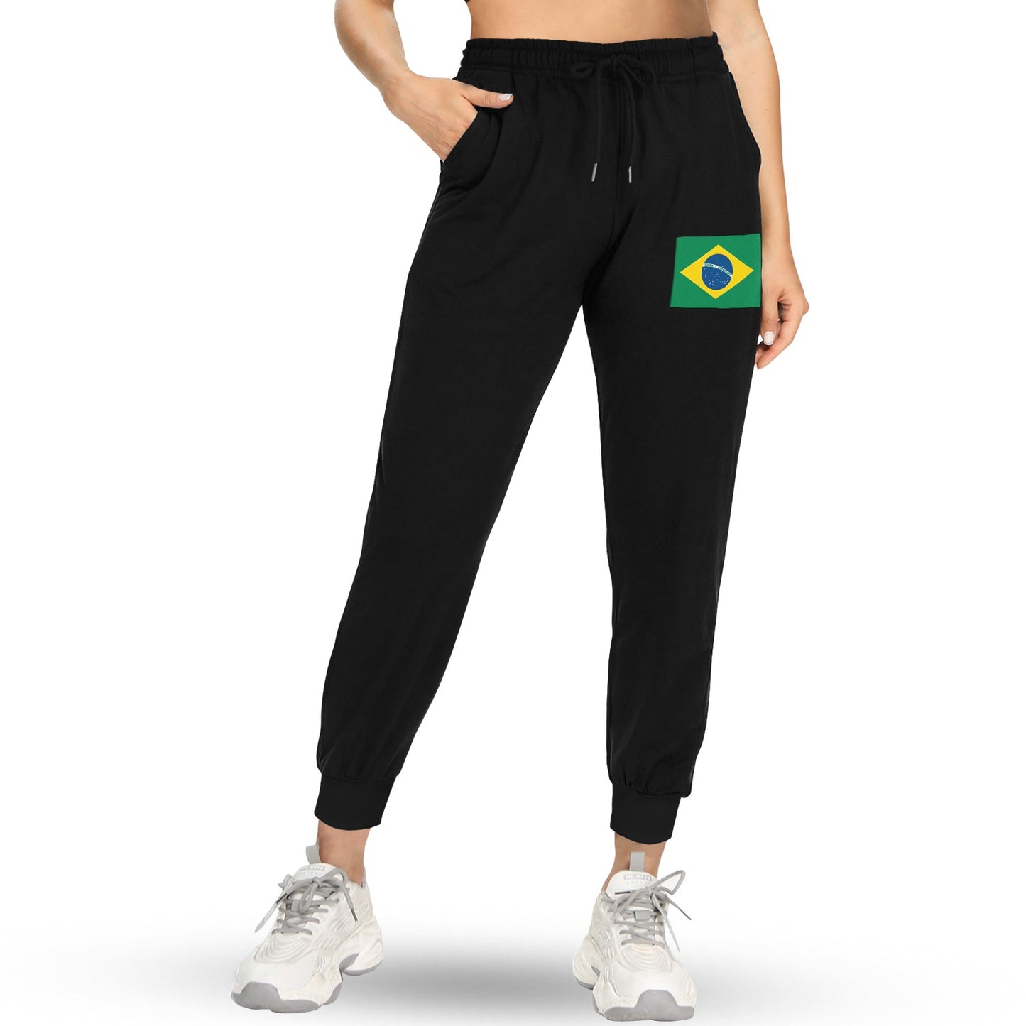 Brazil Flag Inspired Unisex Fleece Sweatpants (Left Printing) | Ships from USA