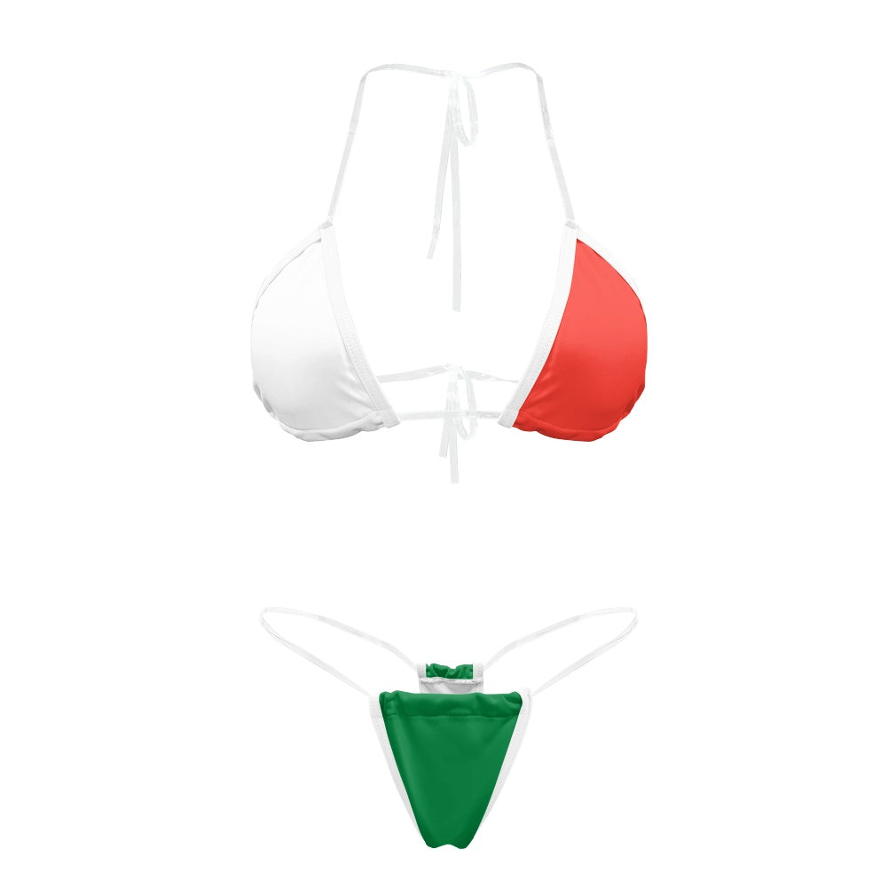 Madagascar Flag Inspired Transparent String Bikini