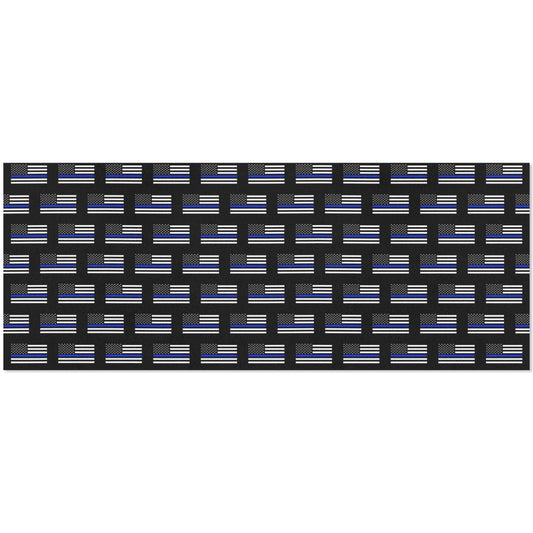 Thin Blue Line Flag Inspired Custom Gift Wrapping Paper 58"x 22.5" (4 Rolls)