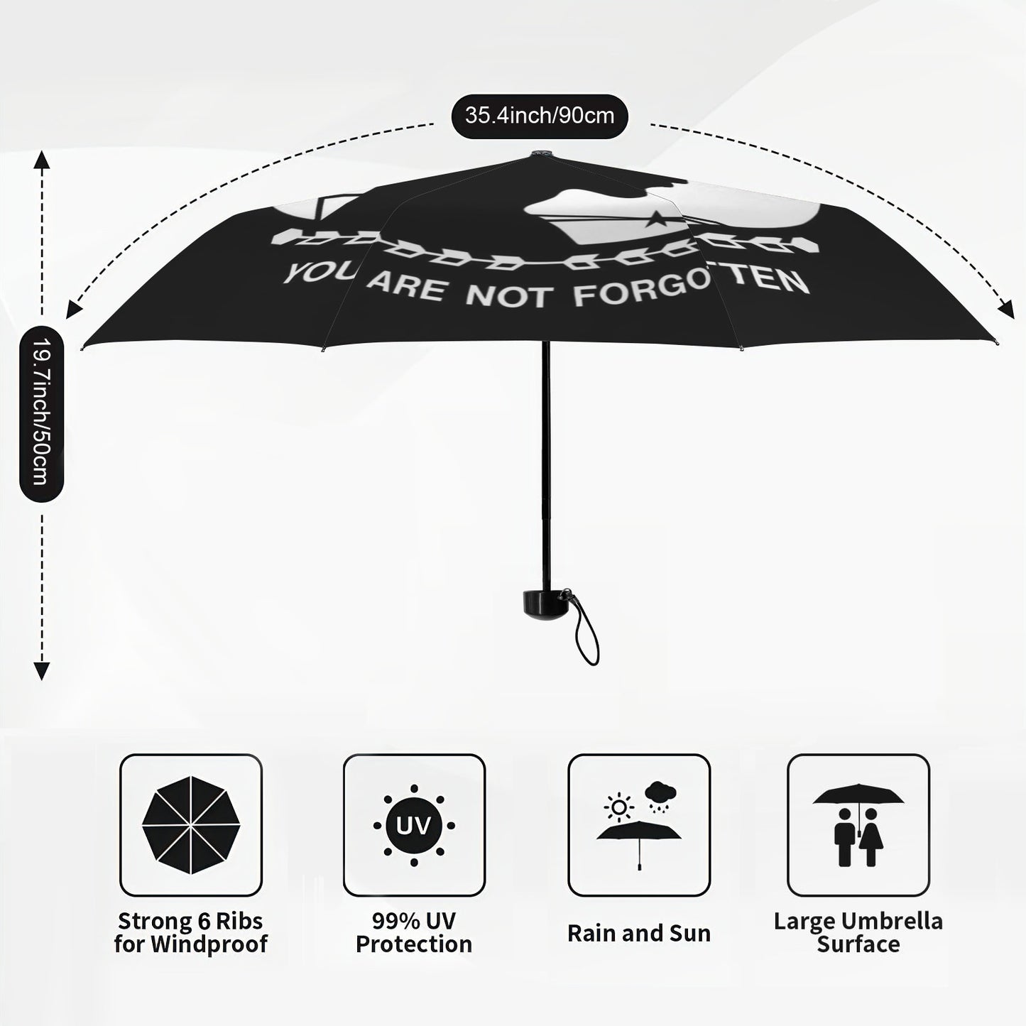POW/MIA Flag Inspired Mini Compact Umbrella
