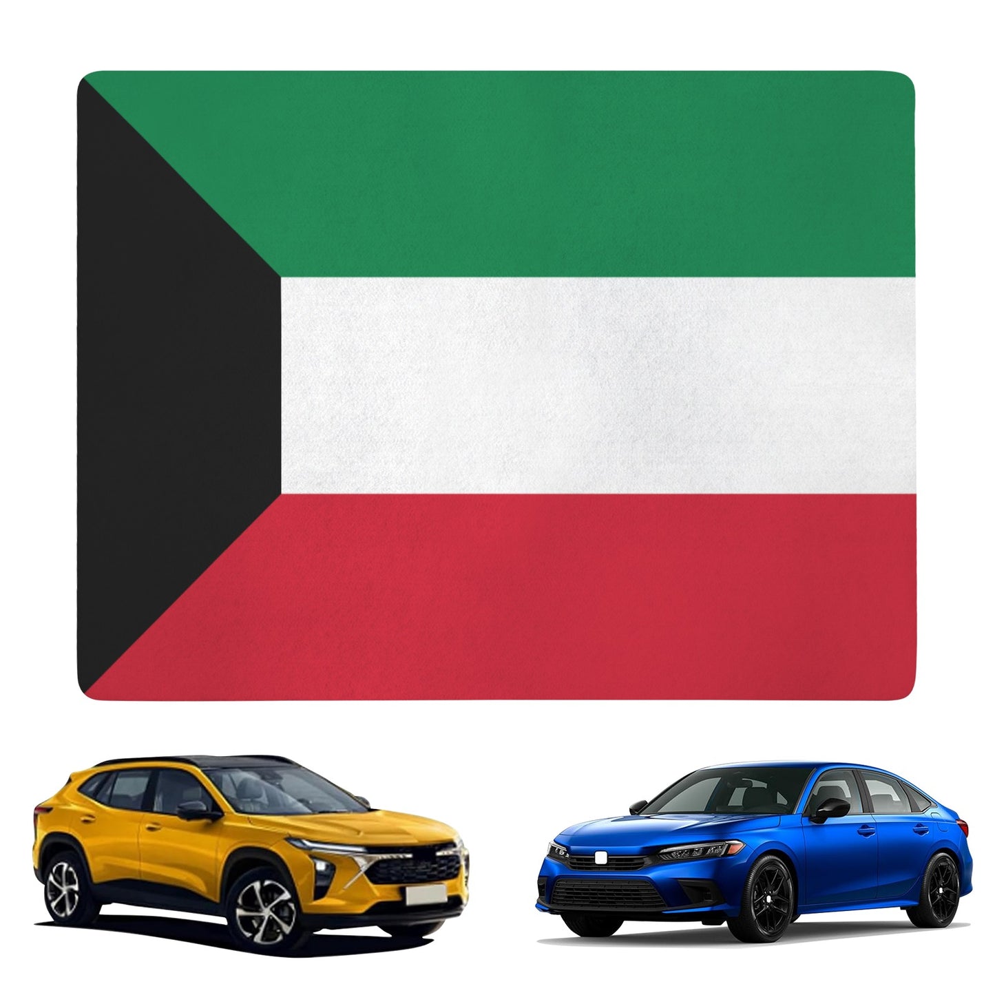Kuwait Flag Inspired Car Trunk Mat 100 × 75 cm / 39.4 × 30 in Printed in the USA
