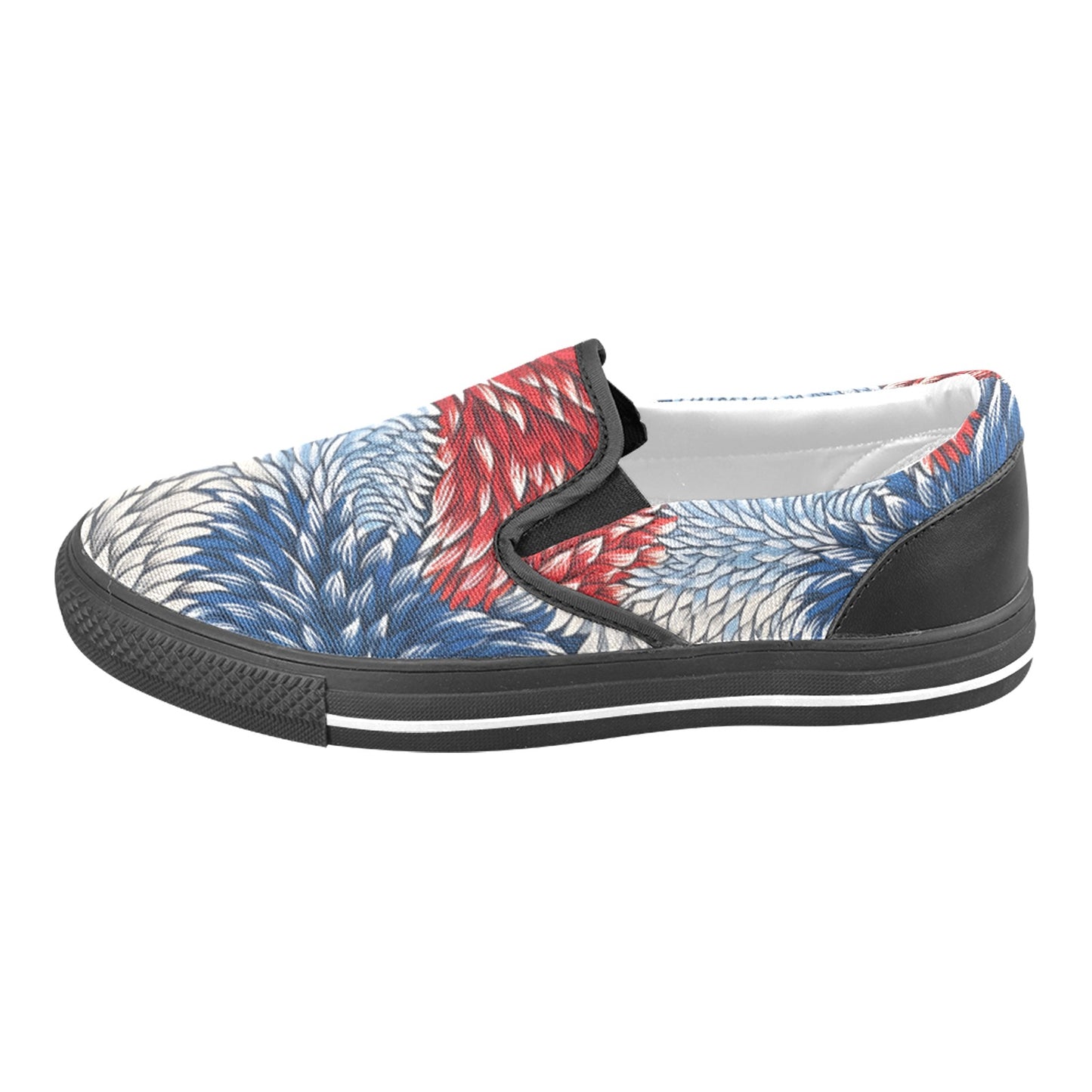 USA/American Flag Inspired Feather Pattern Men's Slip-on Canvas Shoes