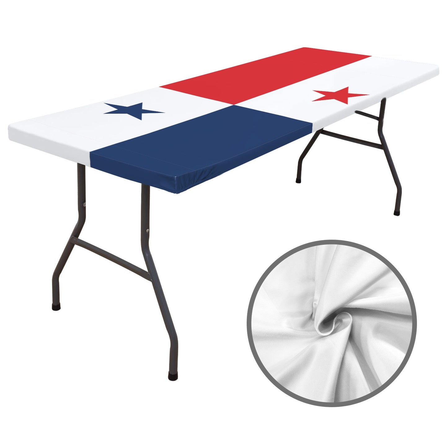 Panama Flag Inspired Custom Elastic Fitted Tablecloth 72x30 inch (Made in the USA)