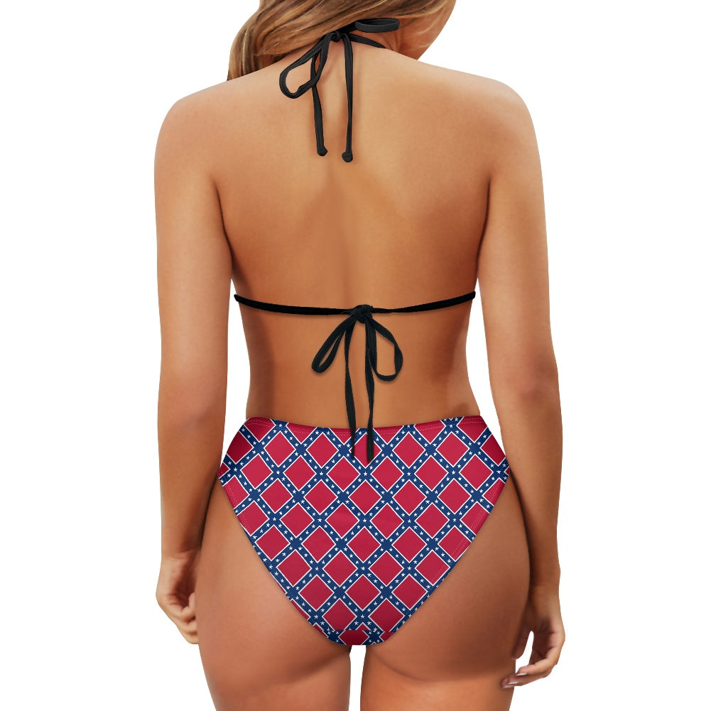 Confederate Battle Flag Inspired Women's Bikini