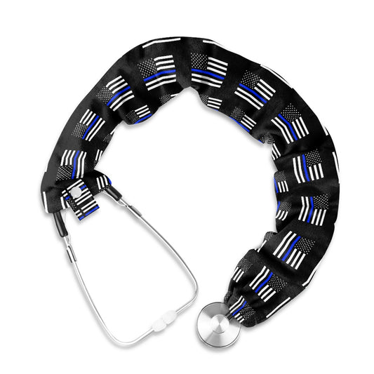 Thin Blue Line Flag Inspired Stethoscope Protective Cover