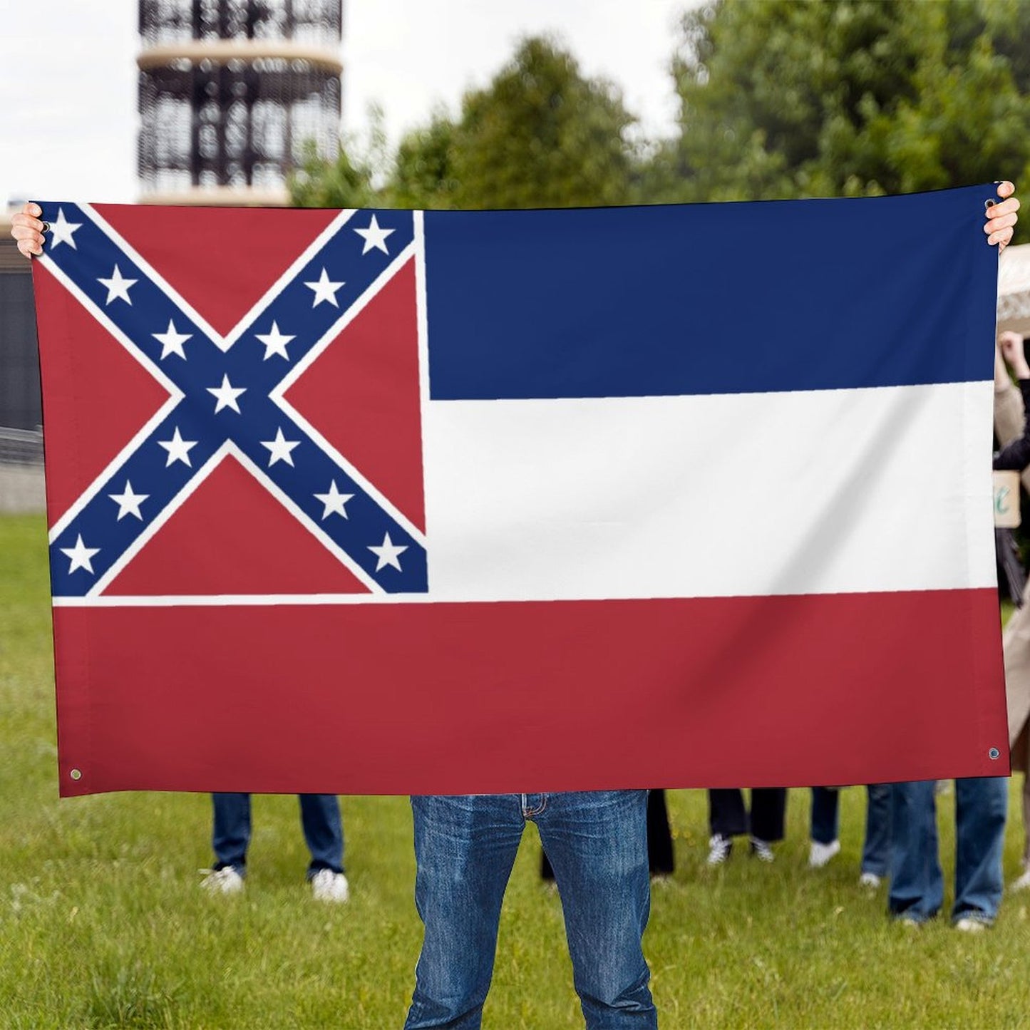 Mississippi (retired) Flag Inspired Wall Mount Flag with Four Grommets (35x59 in)