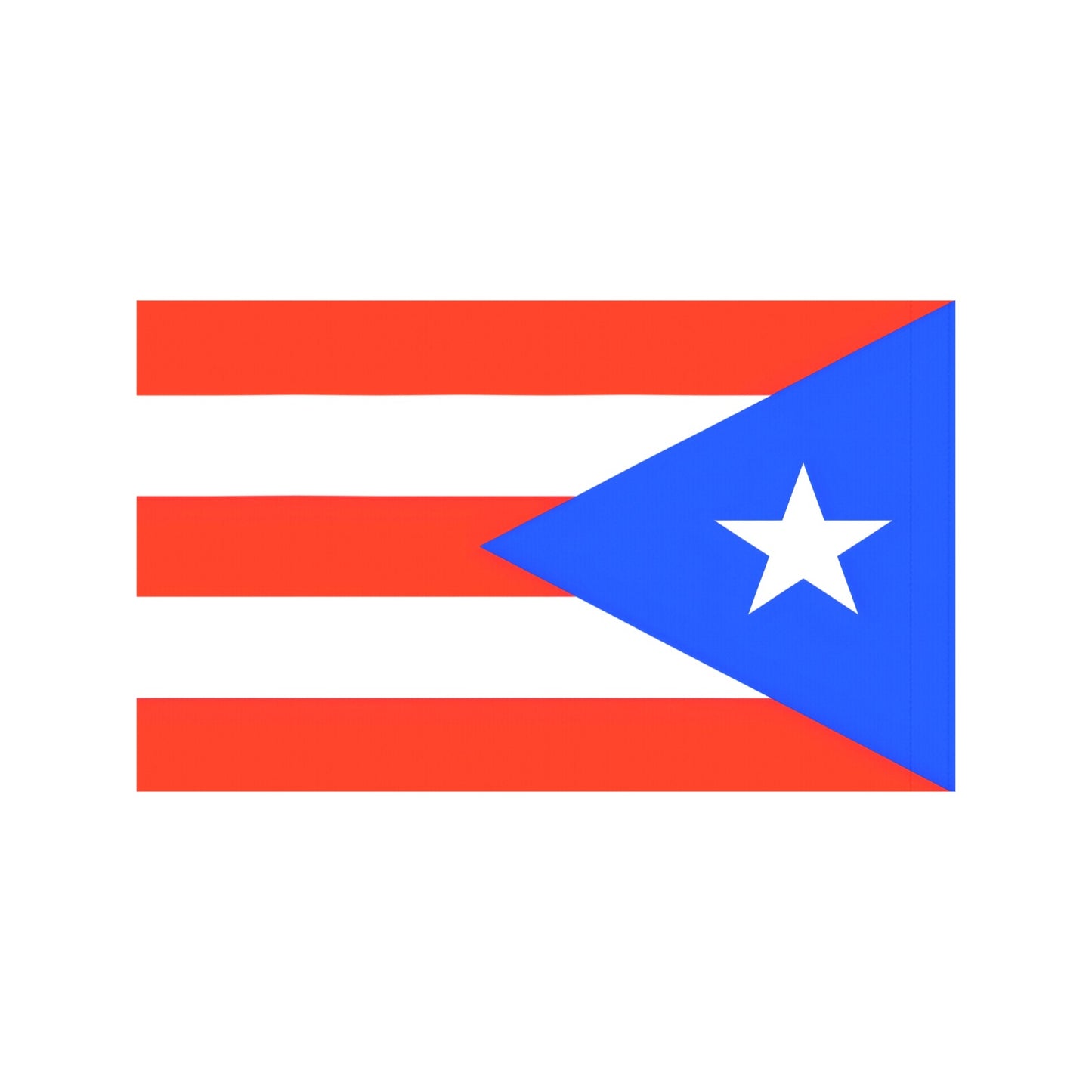Flag with red stripes, blue triangle, white star, [Luv My Flag].