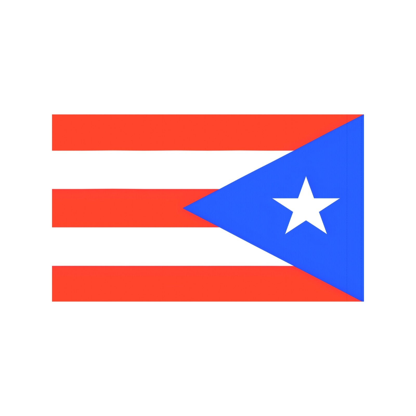 Flag with red stripes, blue triangle, white star, [Luv My Flag].