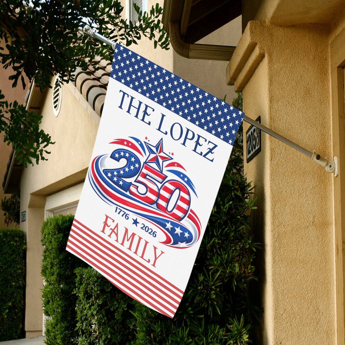 America 250th Anniversary Personalized Garden Flags Made in the USA (2 STYLES and sizes)