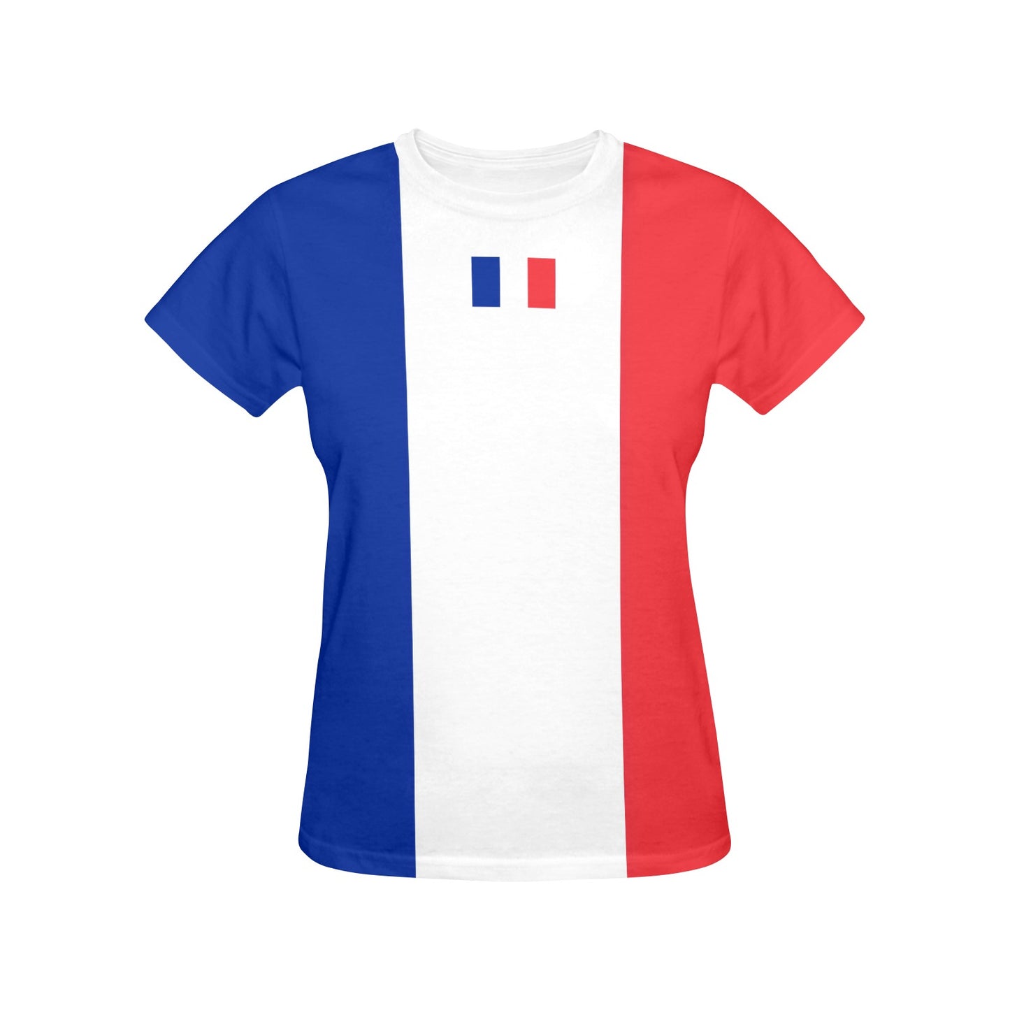 France Flag Inspired Women's All Over Print Crew Neck T-Shirt(T40-2)(Made in Queens)