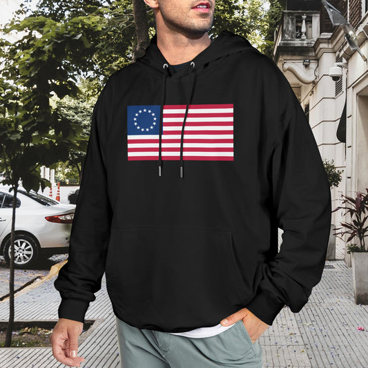 Betsy Ross Flag Inspired Men's Hoodie (Made in the USA)