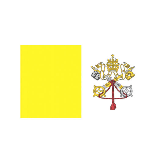 Yellow and white flag with Papal emblem, Luv My Flag.
