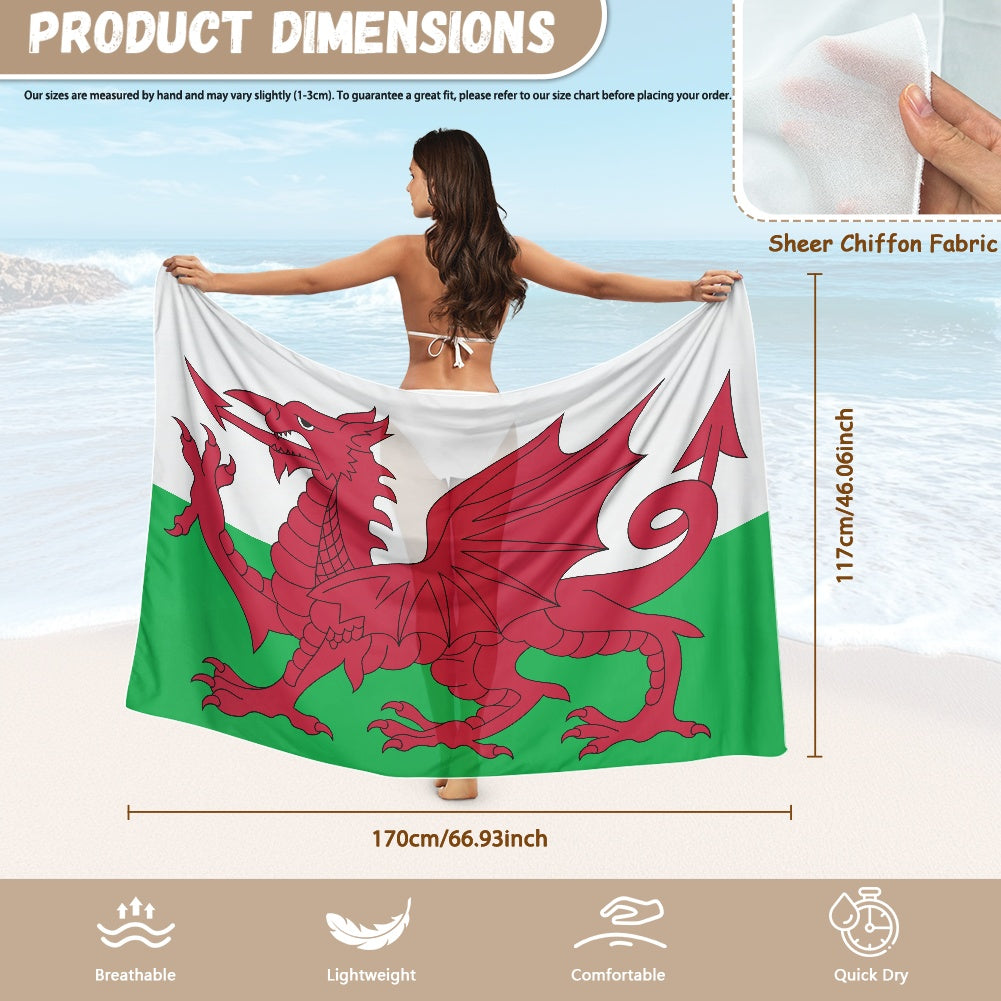 Wales Flag Inspired Bikini Cover-Up