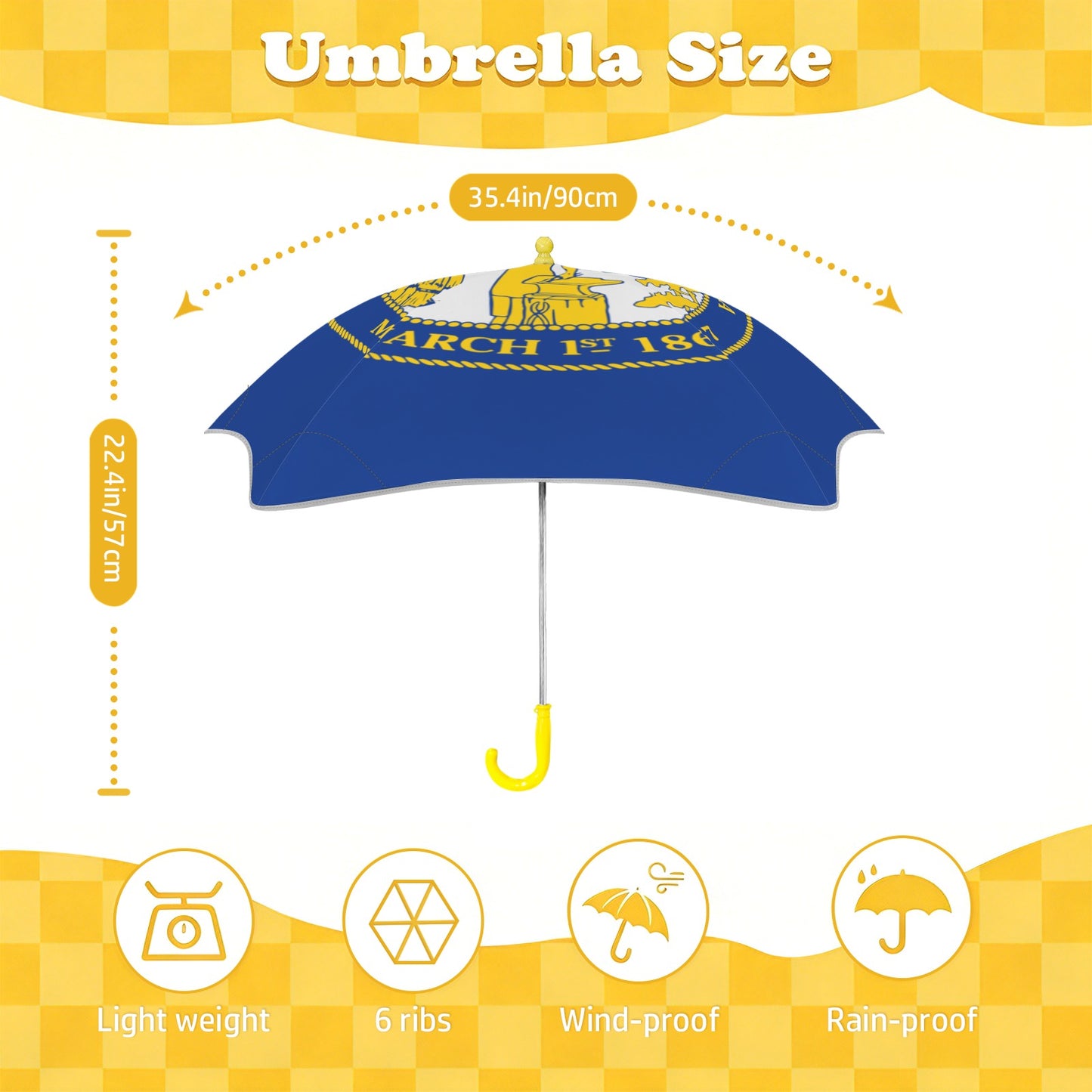 Nebraska Flag Inspired Kids Safe Round Corner Umbrella