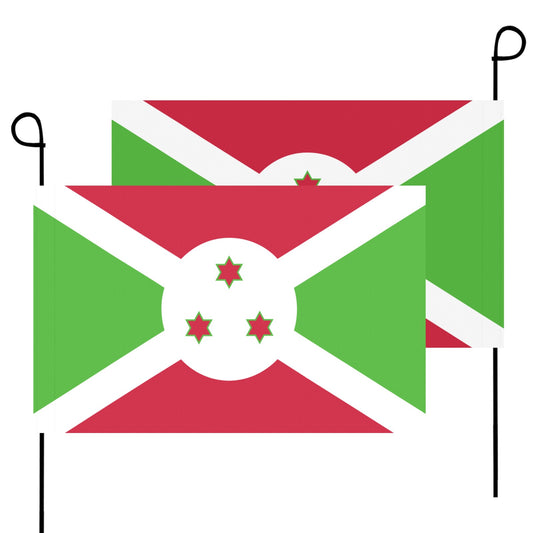 Two Burundi flags by Luv My Flag on poles.