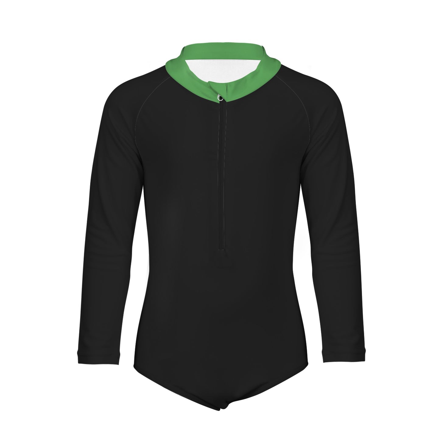 Thin Green Line Flag Inspired Big Girls' Long Sleeve One-Piece Swimsuit