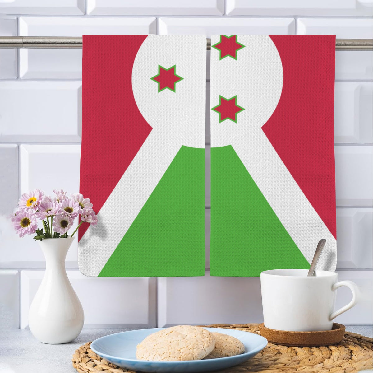 Buruindi Flag Inspired Kitchen Towel 40X60cm (Pack of 2) | Printed In the USA