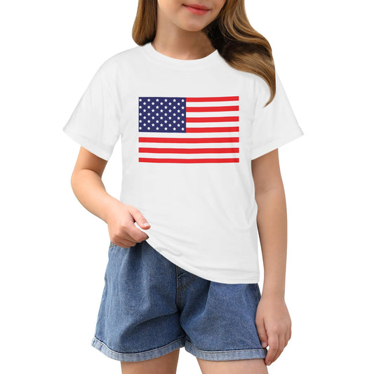 USA/American Flag Inspired Girls T-Shirt Made in the USA