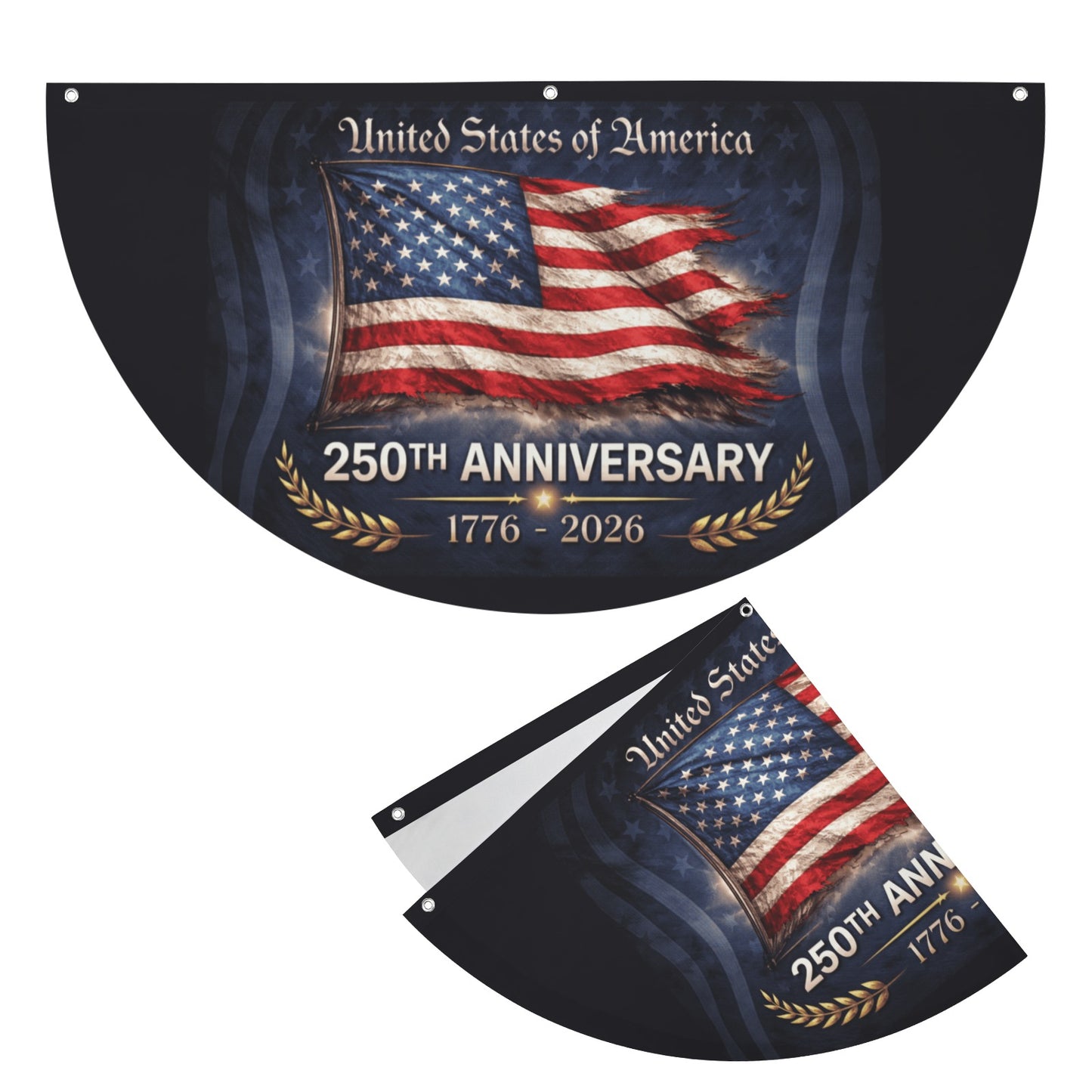 250th Anniversary USA/American Flag Inspired Semi Circle Flag 72 x 36 inch style 1| Ships from USA