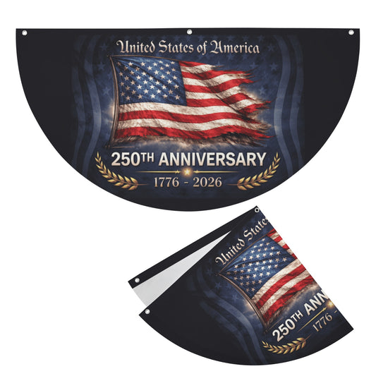 250th Anniversary USA/American Flag Inspired Semi Circle Flag 72 x 36 inch style 1| Ships from USA