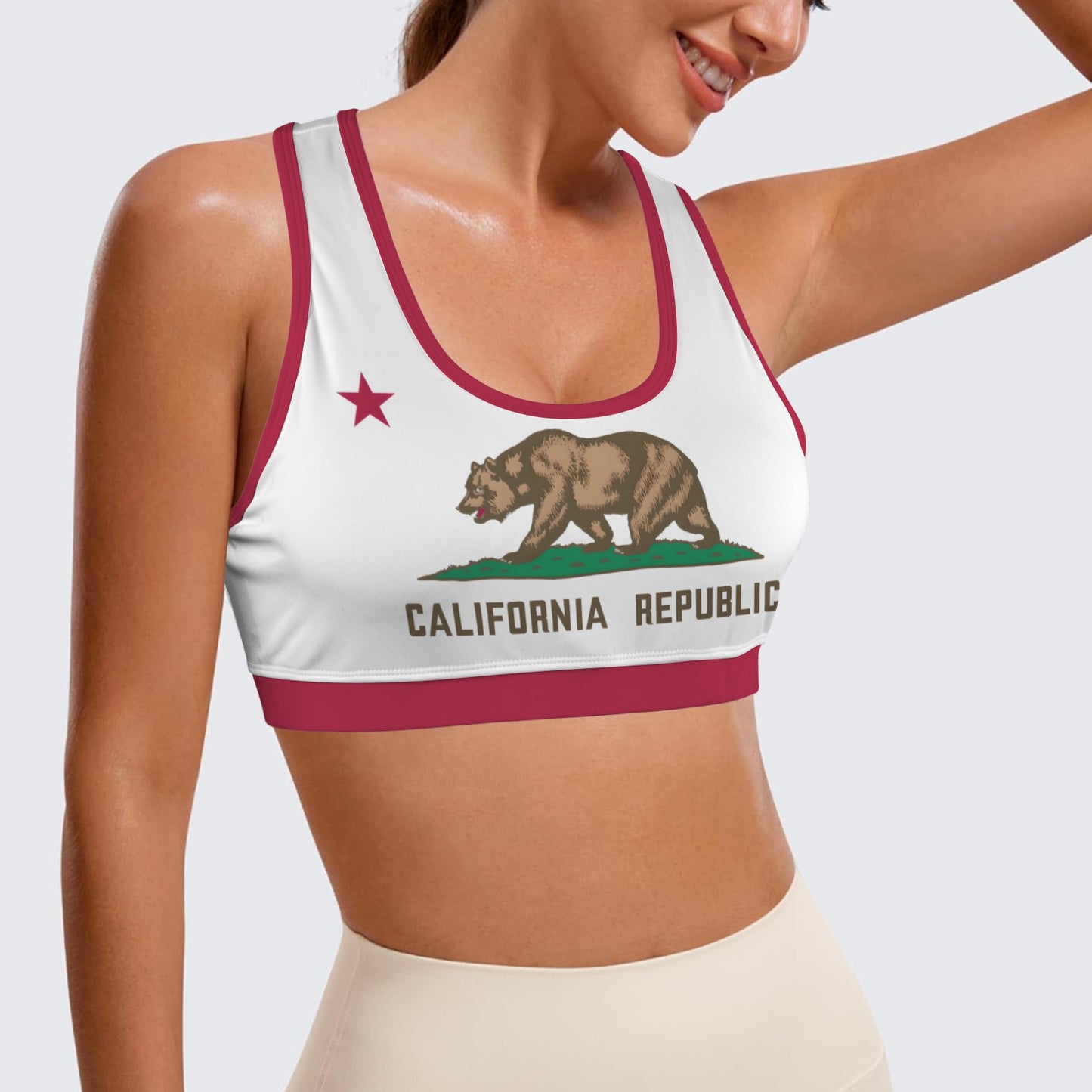 California State Flag Racerback Sports Bra
