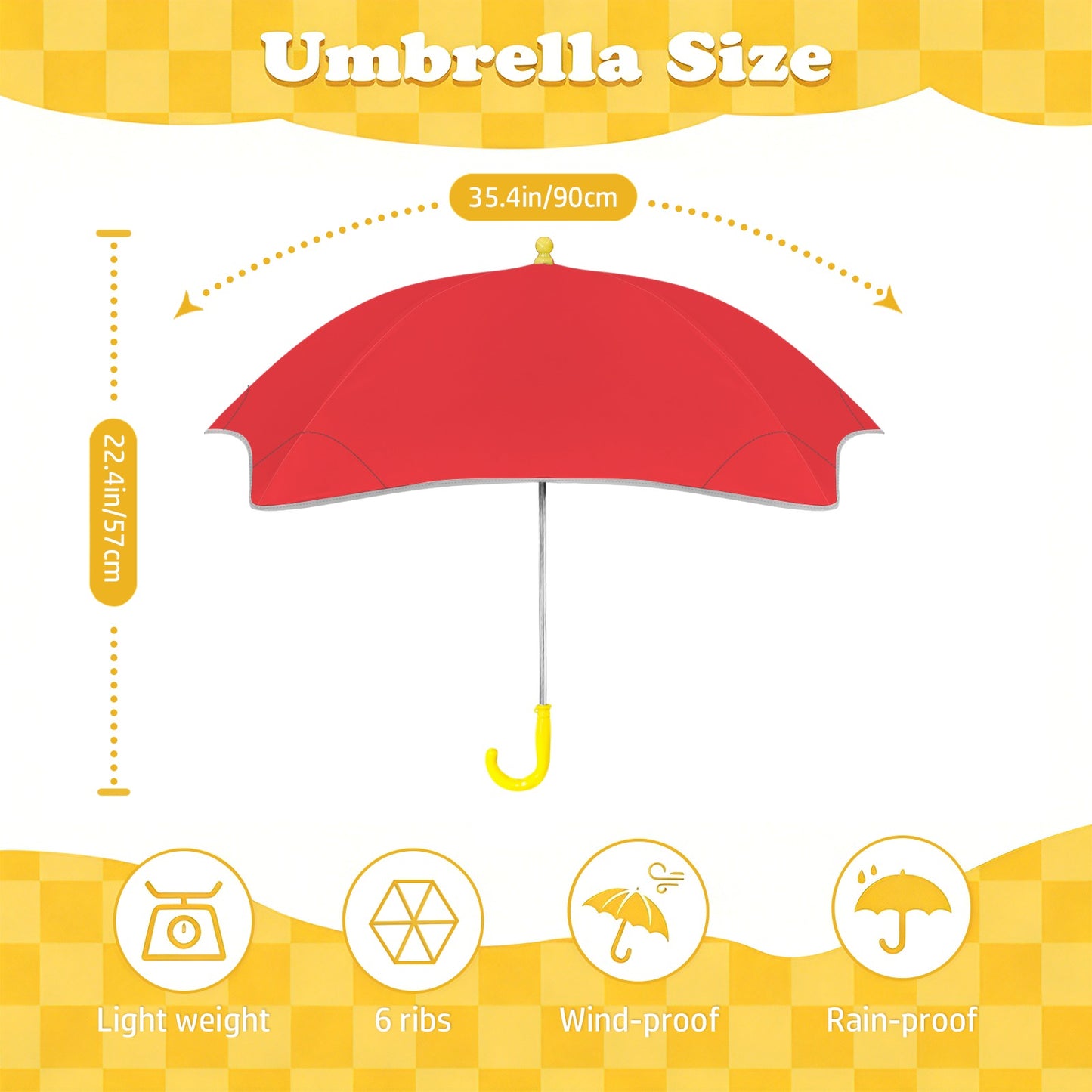 China Flag Inspired Kids Safe Round Corner Umbrella
