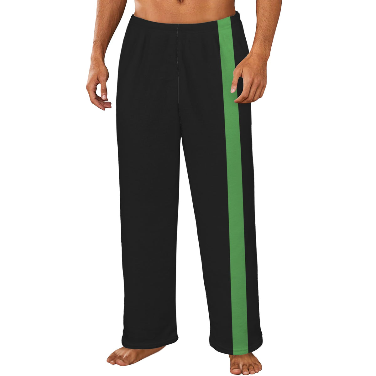 Thin Green Line Flag Inspired Men's Flannel Pajama Trousers Printed in the USA