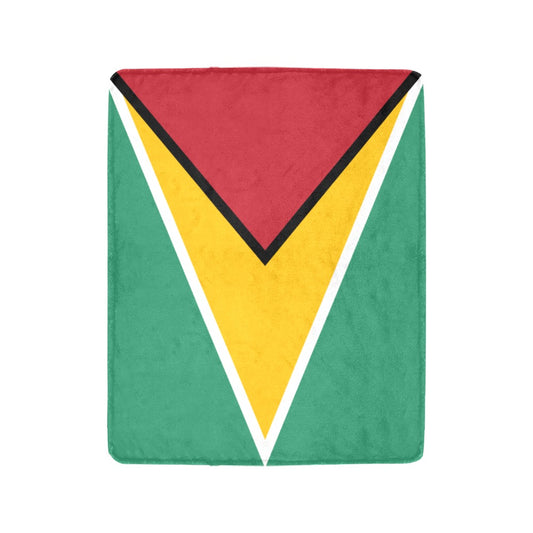 [Luv My Flag] blanket with vibrant flag-inspired geometric pattern.