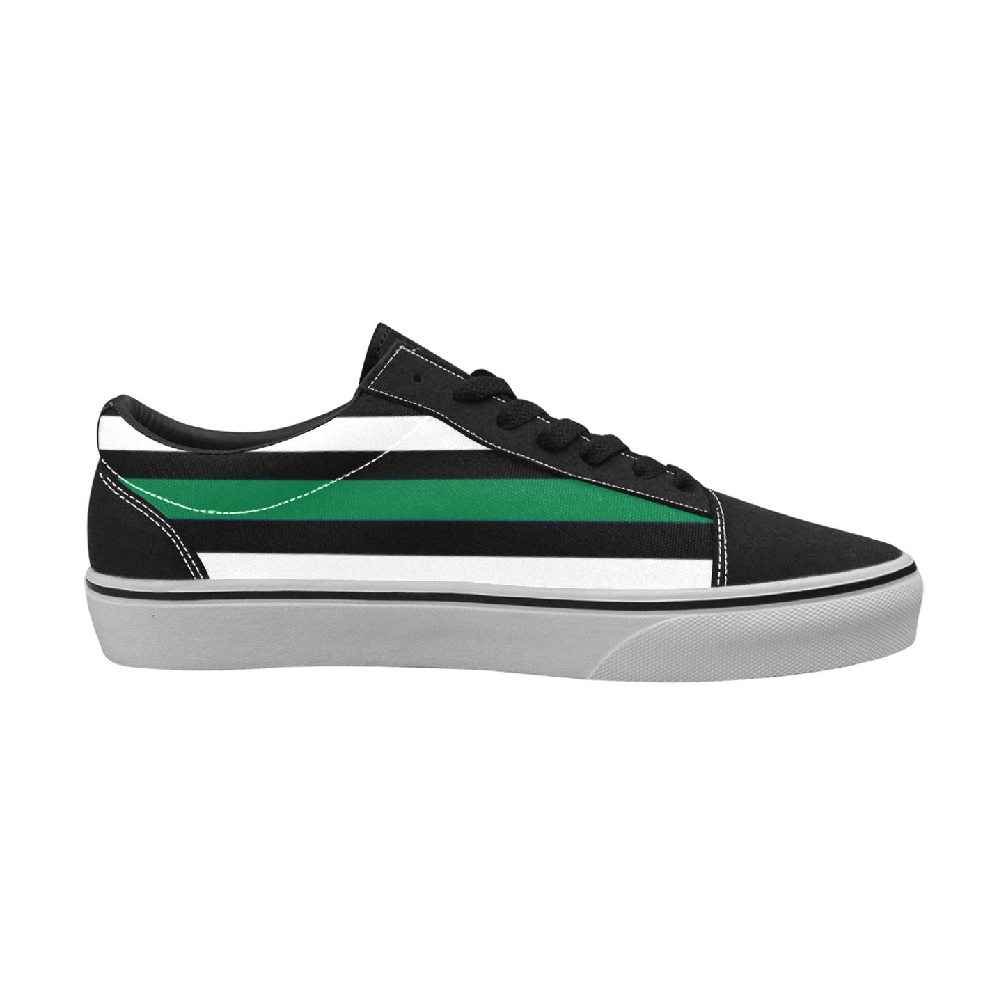 Thin Green Line Flag Inspired Men's Lace-Up Canvas Shoes