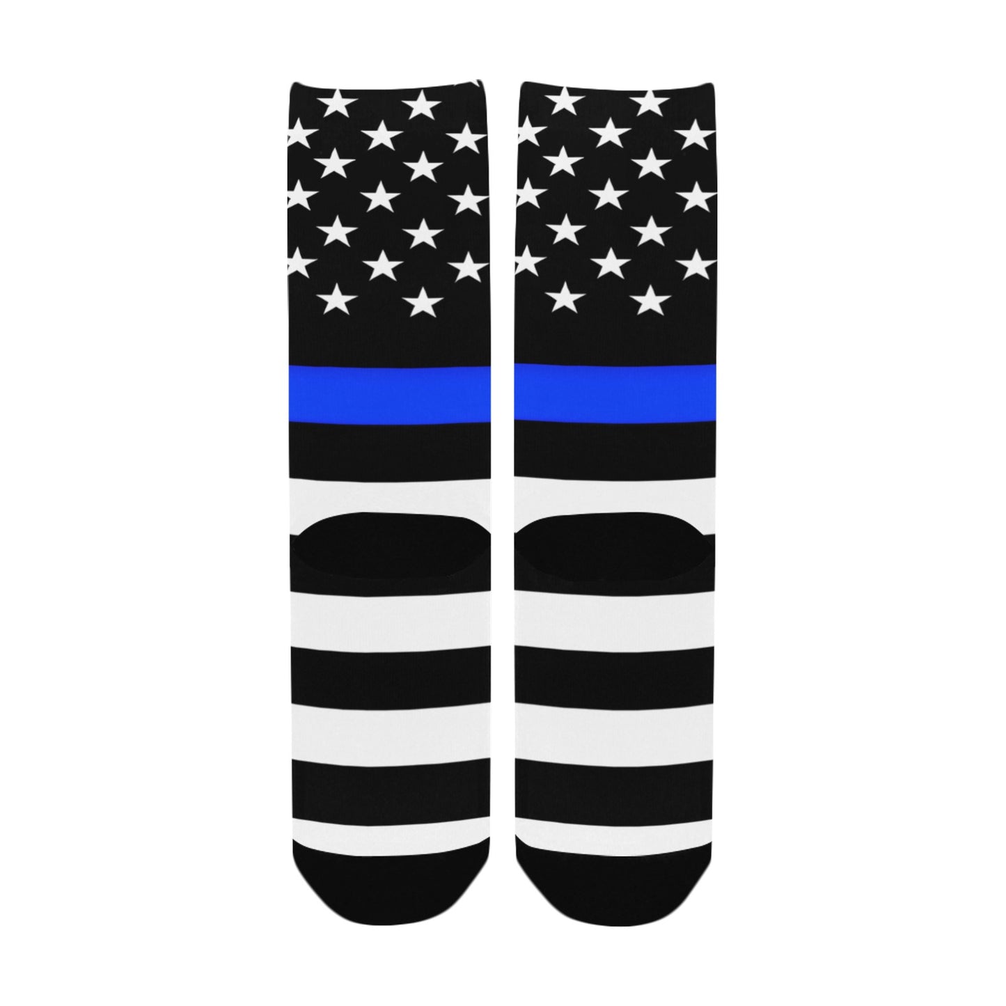 Thin Blue Line Flag Inspired Women's Custom  Socks (Made in the USA)