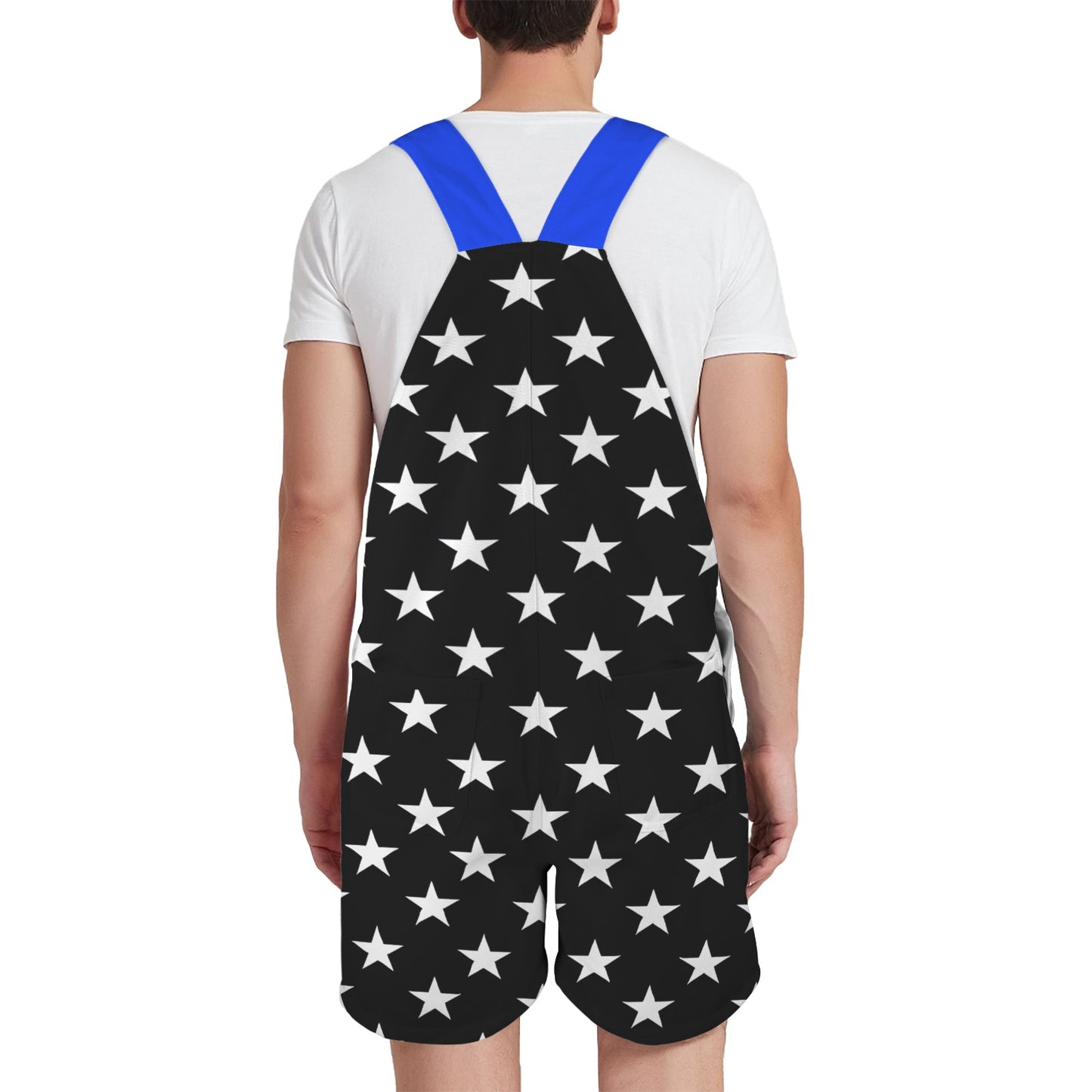 Thin Blue Line Flag Inspired Unisex Suspender Jumpsuit