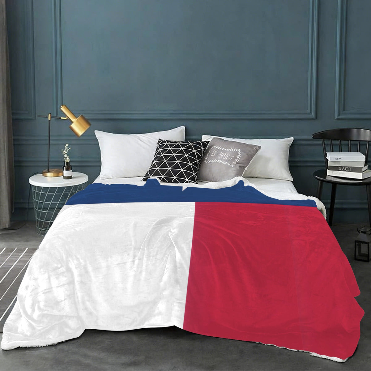 Texas Flag Inspired Sherpa Fleece Blanket 90" x 108" | Printed in the USA