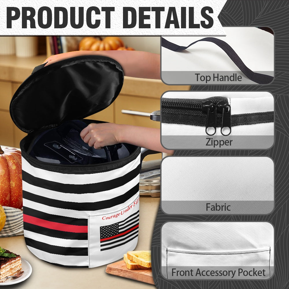 Thin Red Line Flag Inspired "Courage Under Fire" Electric Pressure Cooker Insulation Bag