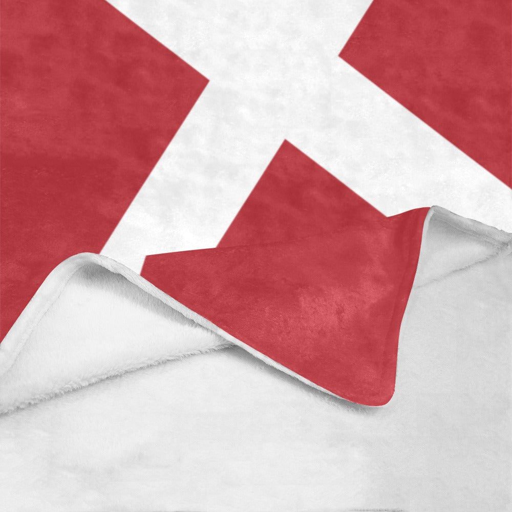 Red and white geometric design blanket from Luv My Flag.