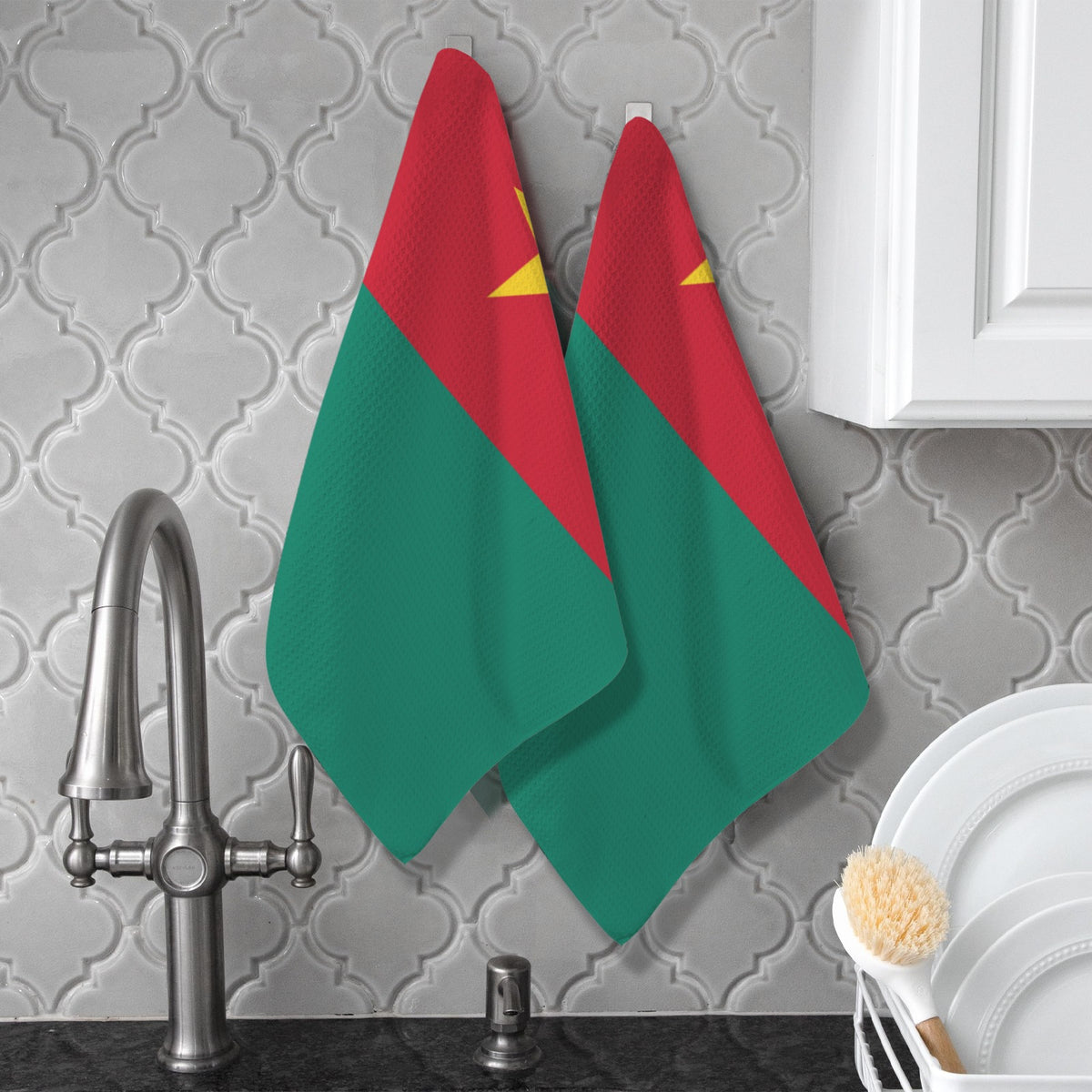 Cameroon Flag Inspired Kitchen Towel 40X60cm (Pack of 2) | Printed In the USA